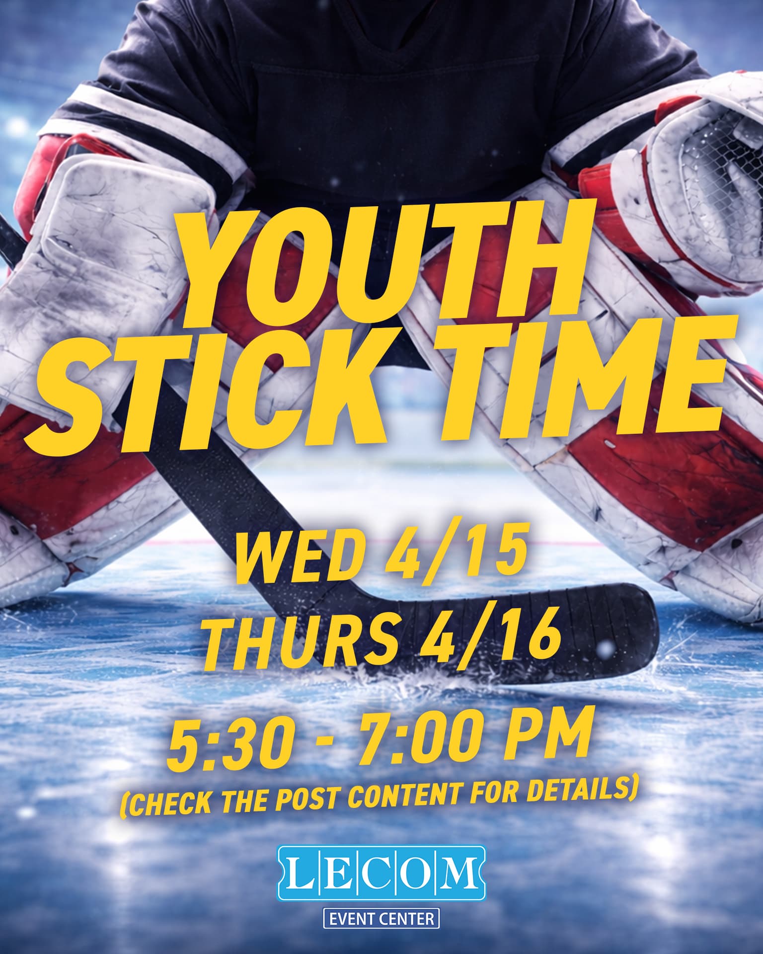 Youth stick time open ice session