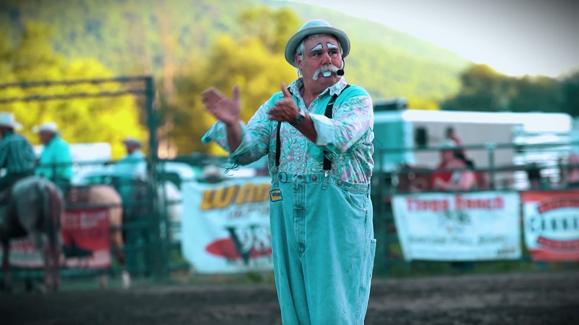 On the mic, working the crowd