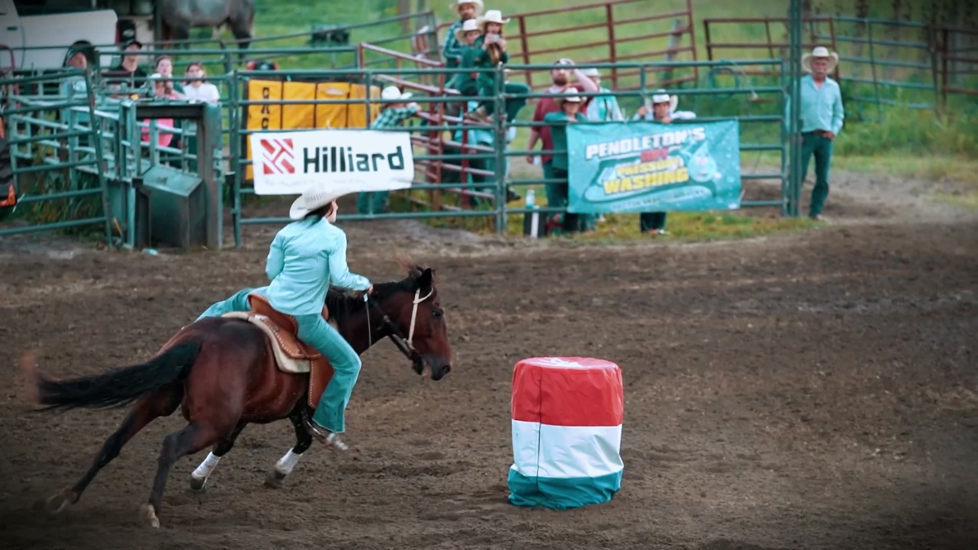 Barrel racing at full speed