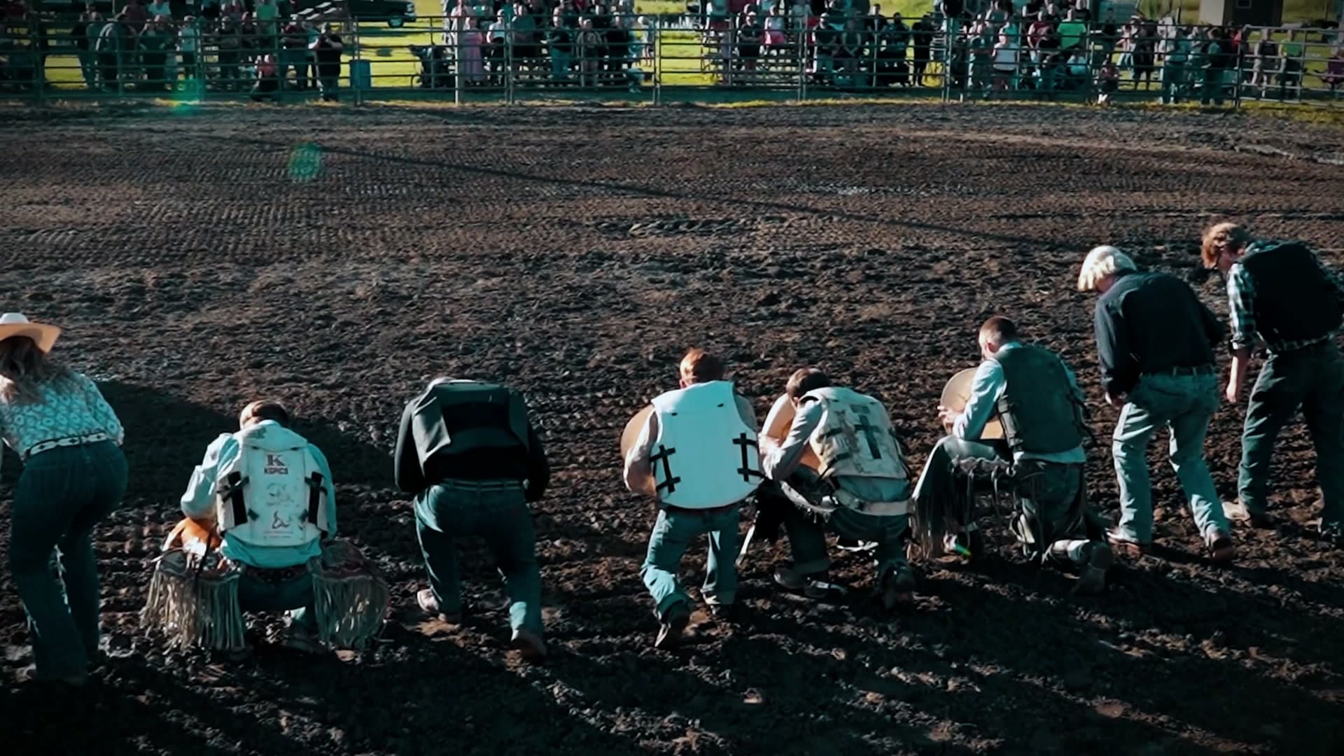 A rider settling in at the chutes