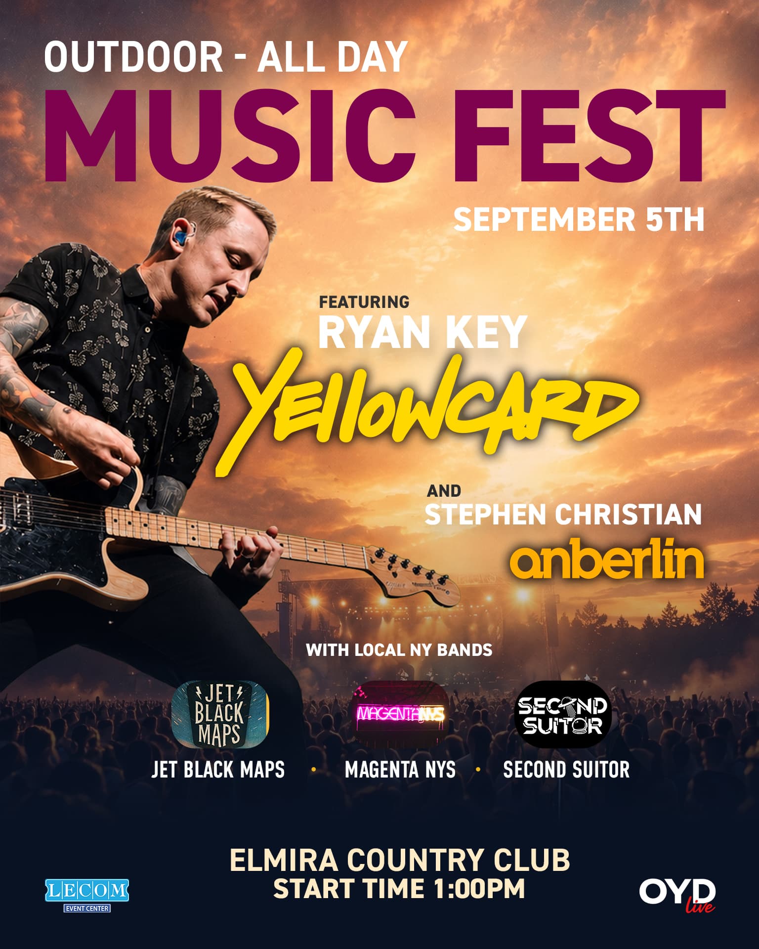 Elmira Alt-Rock Fest, Elmira NY — Ryan Key of Yellowcard and Stephen Christian of Anberlin, September 5