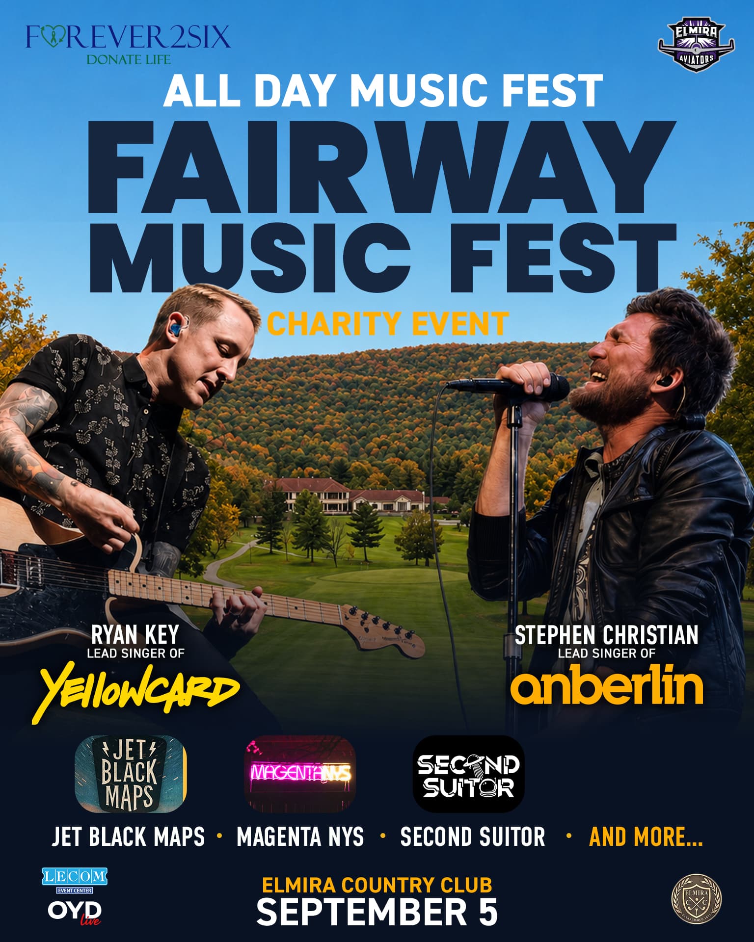 Fairway Music Fest at Elmira Country Club — Ryan Key of Yellowcard and Stephen Christian of Anberlin, September 5