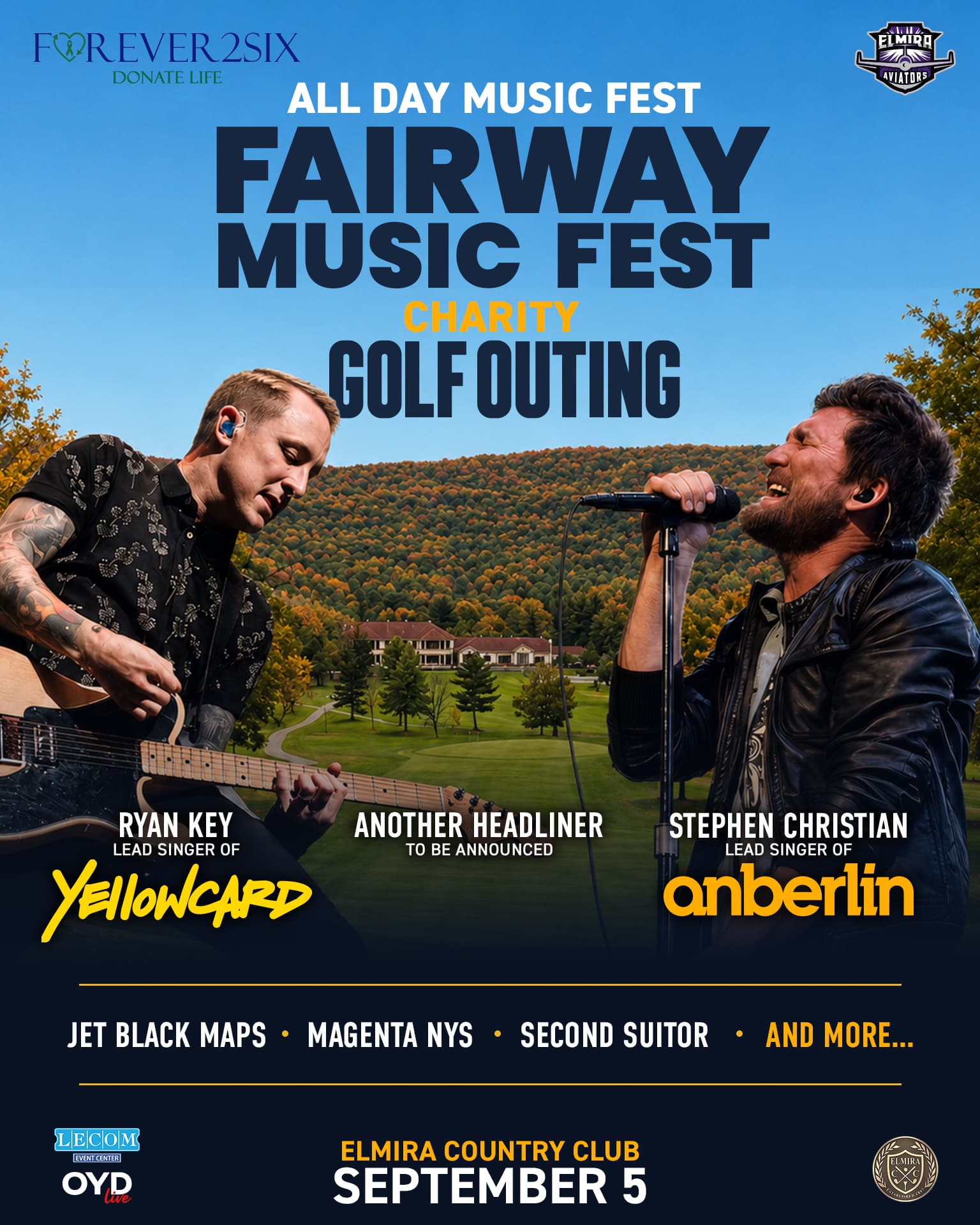Fairway Music Fest and Charity Golf Outing at Elmira Country Club — Ryan Key of Yellowcard and Stephen Christian of Anberlin, September 5