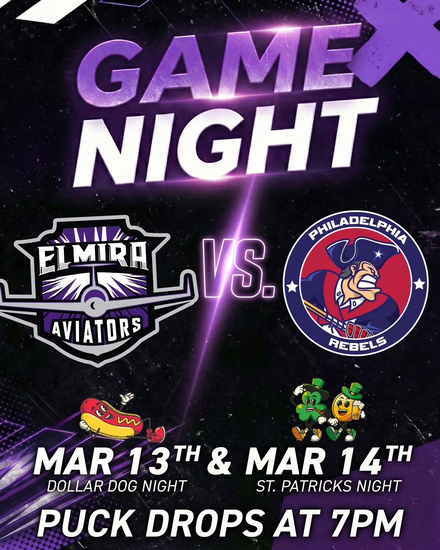 Elmira Aviators Hockey at LECOM Event Center — event poster